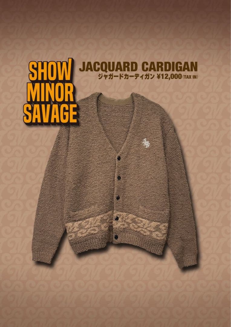 SHOW MINOR SAVAGE ジャガードカーディガン Mサイズ