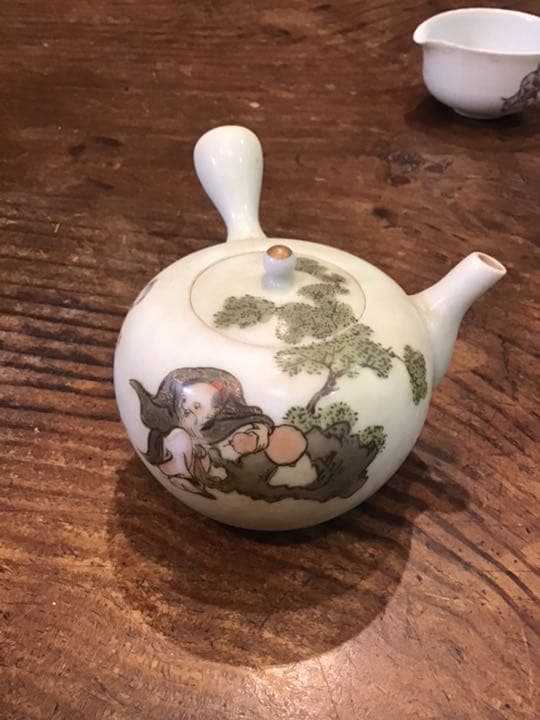 【青海】 古い九谷焼　大正時代　色絵唐人画煎茶器揃え　茶具