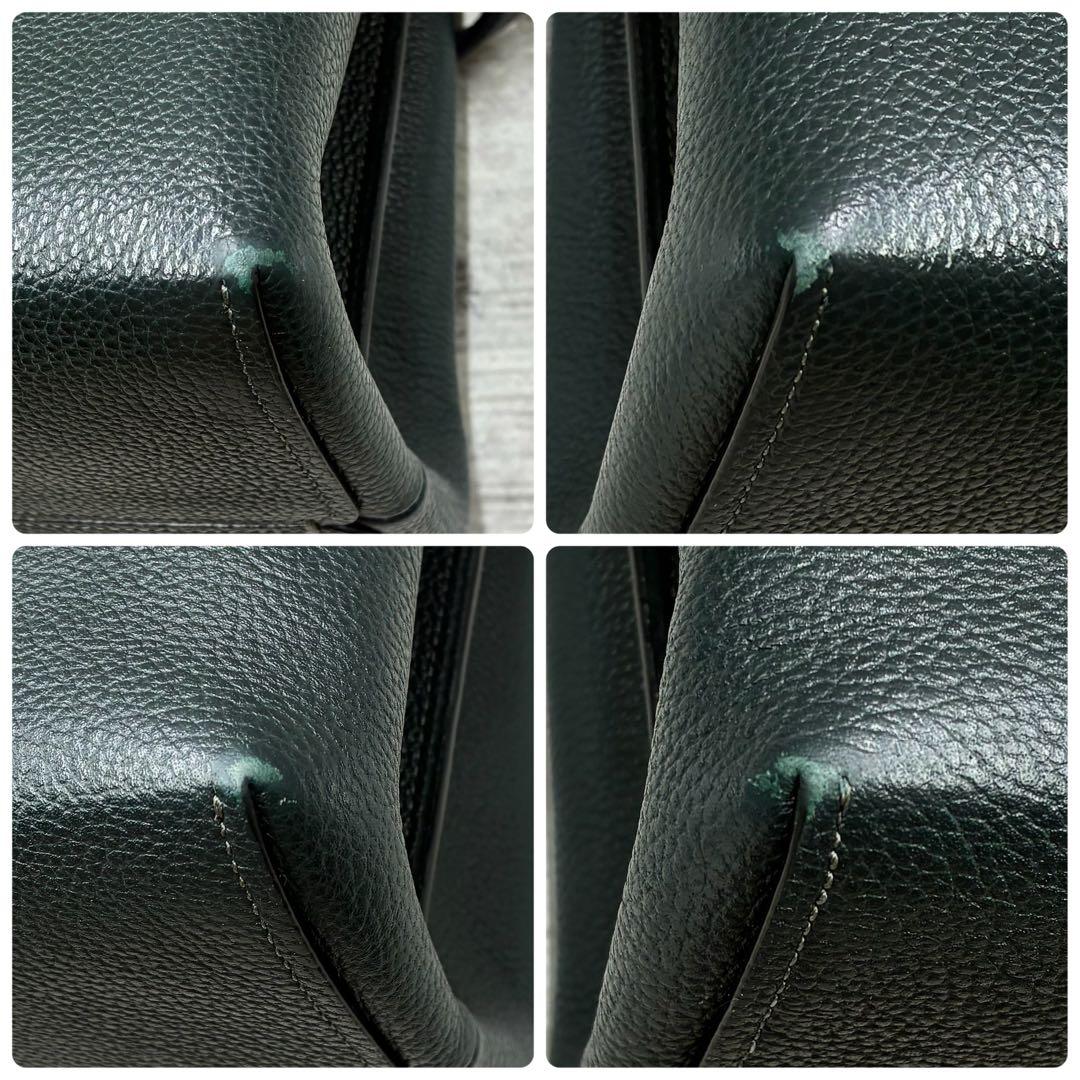 ✨美品✨コーチ　チャーリー　バケット　2way ターンロック　レザー　深緑