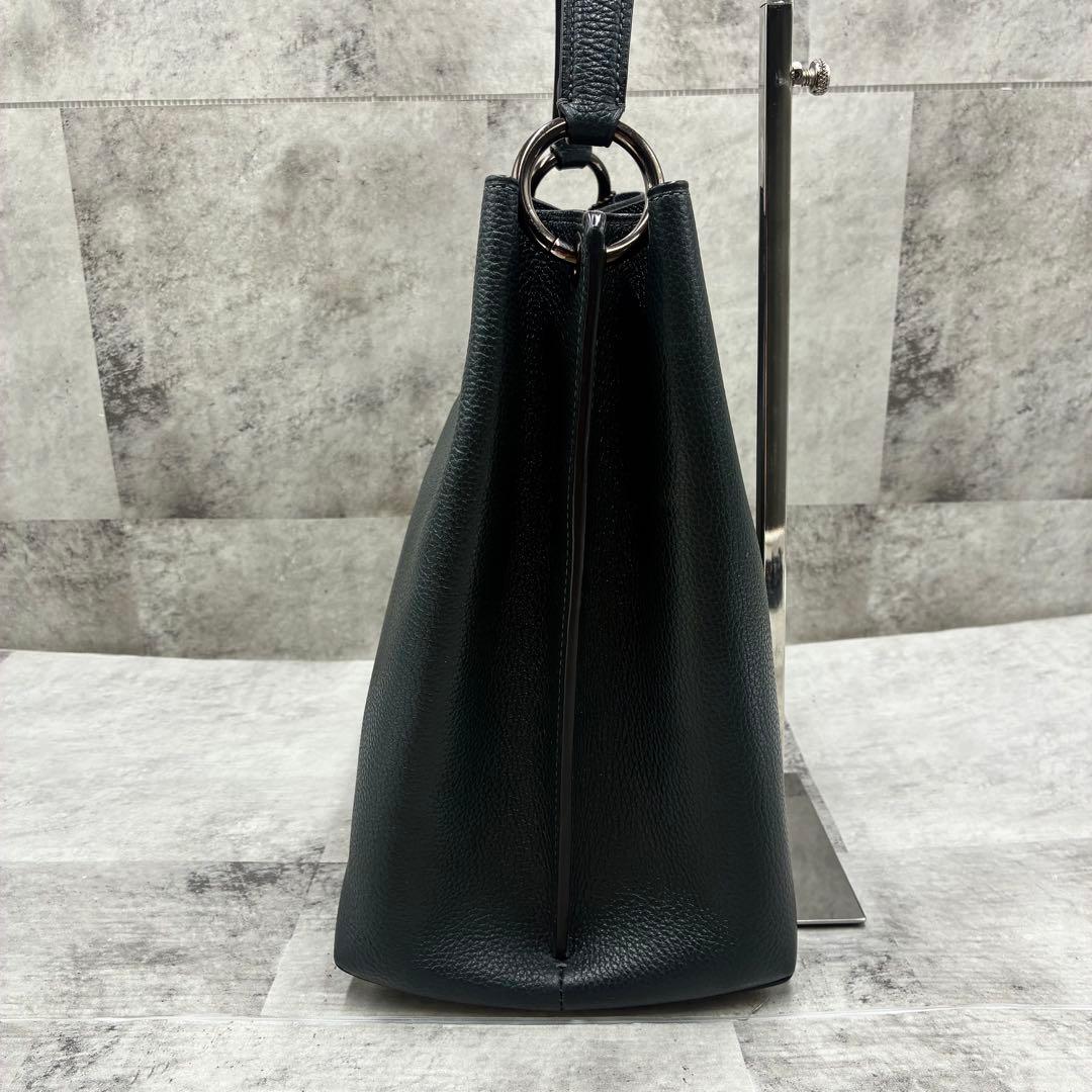 ✨美品✨コーチ　チャーリー　バケット　2way ターンロック　レザー　深緑