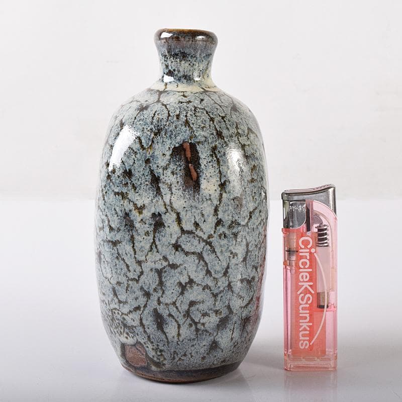 薩摩焼　古薩摩　蛇蝎釉　徳利壷　時代箱付　V　R8202