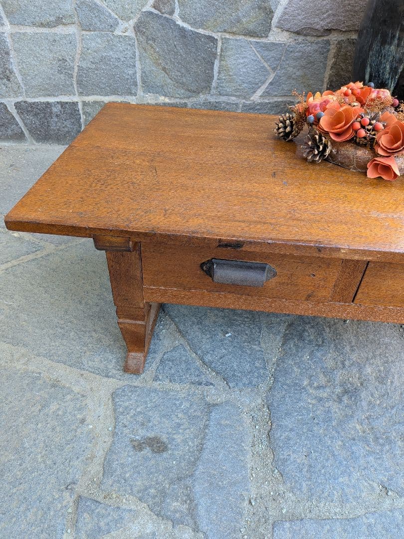 昭和初期木製のアンティークローテーブル