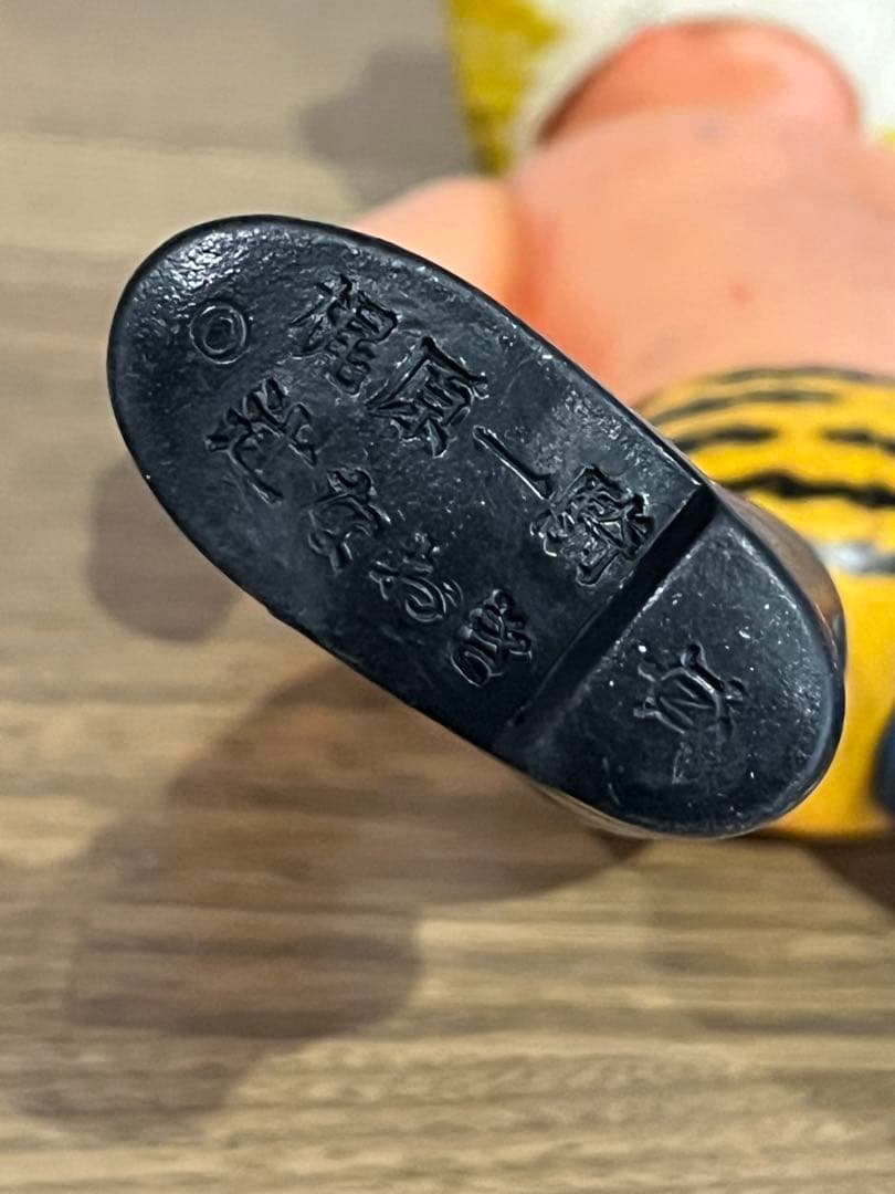 【当時物】タイガーマスク 中嶋製作所 ソフビ 25cm 亀マーク 面取れ レトロ