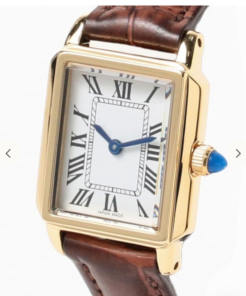 Demi-Luxe BEAMS スクエア型押レザー 腕時計Ⅰ