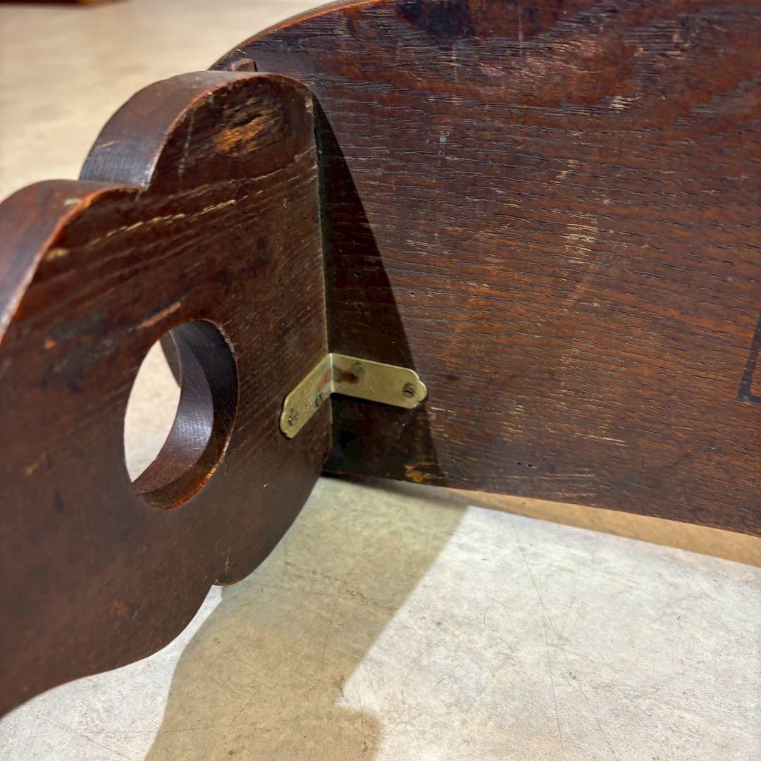 天然木 脇息 時代 木製 肘置 肘掛 将棋 囲碁 料亭 和家具 旧家蔵出