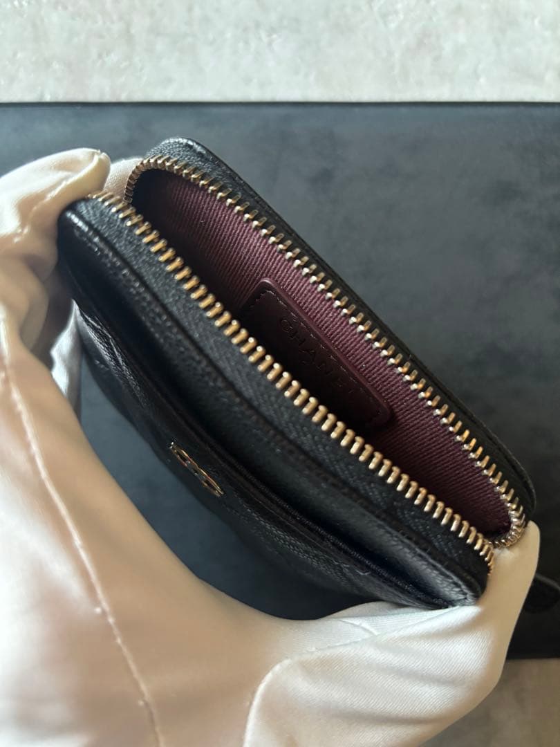 【アンキママ】CHANEL カードケース　キャビアスキン ブラック 正規品