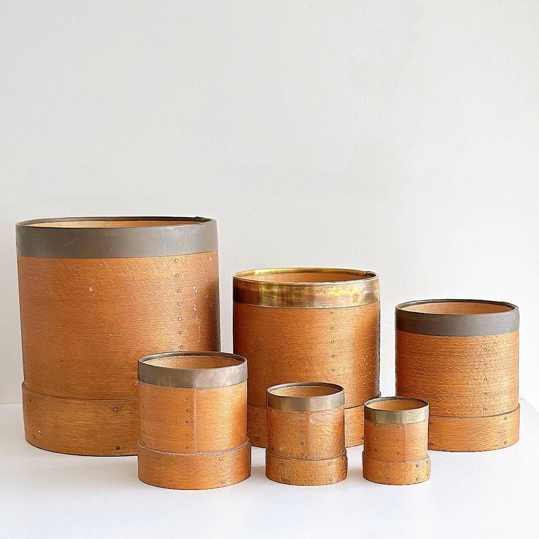 アンティーク 木製 メジャーポット 6つセット 完品