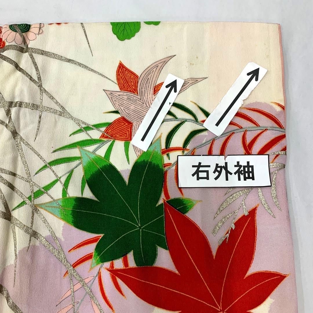 510agu33□七五三 三歳 セミアンティーク 女の子 着物のみ 菊□美品