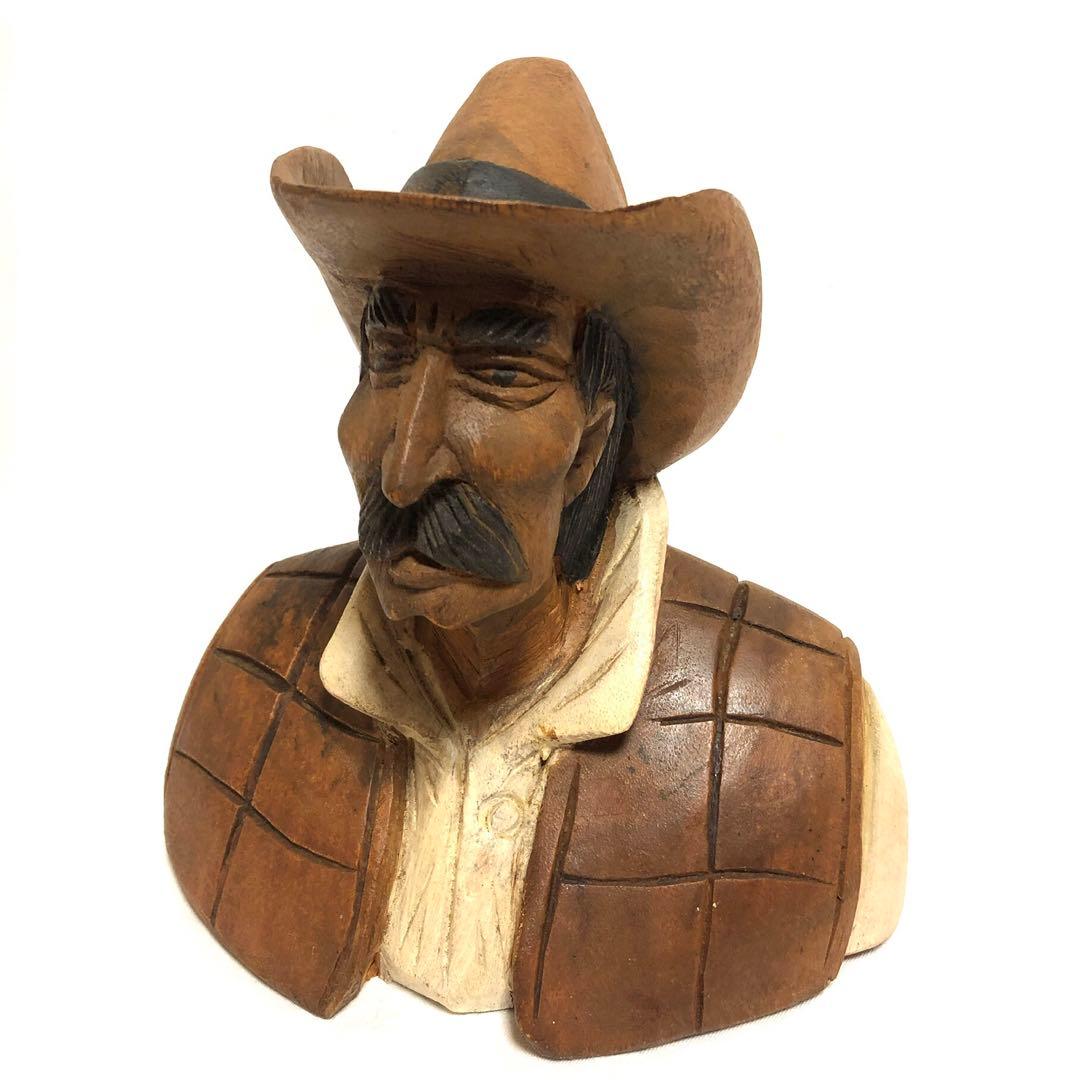 ■ビンテージ ディスプレイ■ウエスタン ガンマン■木彫り■アメリカ製■