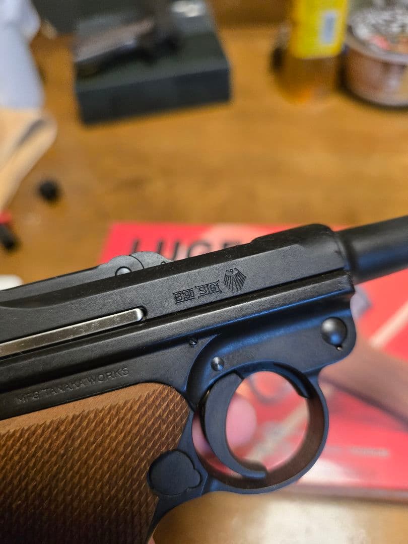 タナカ　ルガーP08　4インチ　ガスブローバック　木製グリップ