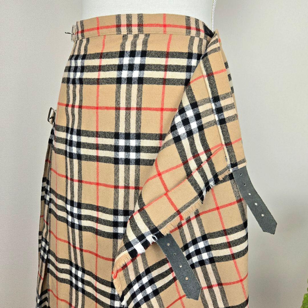 BURBERRY バーバリー プリーツ フレアスカート ノバチェック ベルト