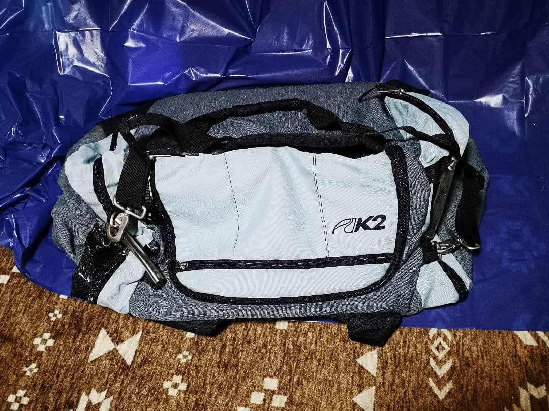 PK2 ボストンバッグ グレー/ブラック 中型