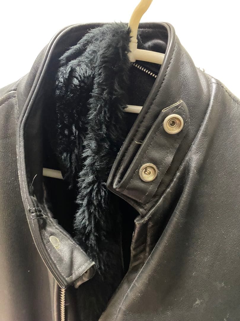 値下げ★Schott ブラックレザーシングルライダースジャケット