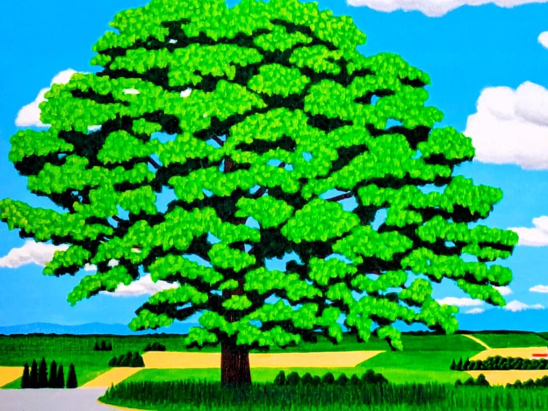 ★美瑛・セブンスターの大木・肉筆油彩画・F6キャンバス