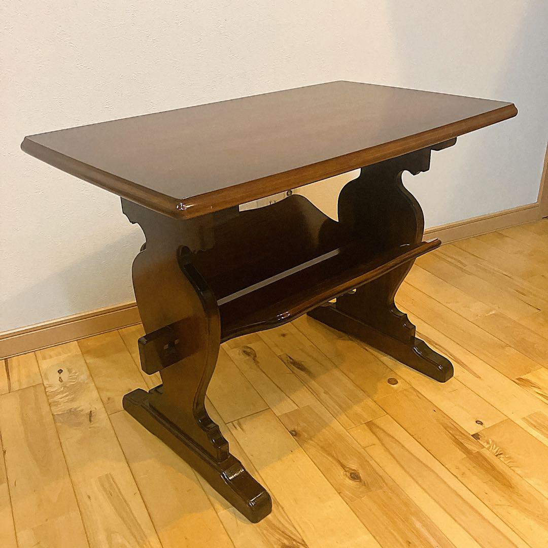 カリモクkarimoku サイドテーブル マガジンラック付 コロニアル 机 花台