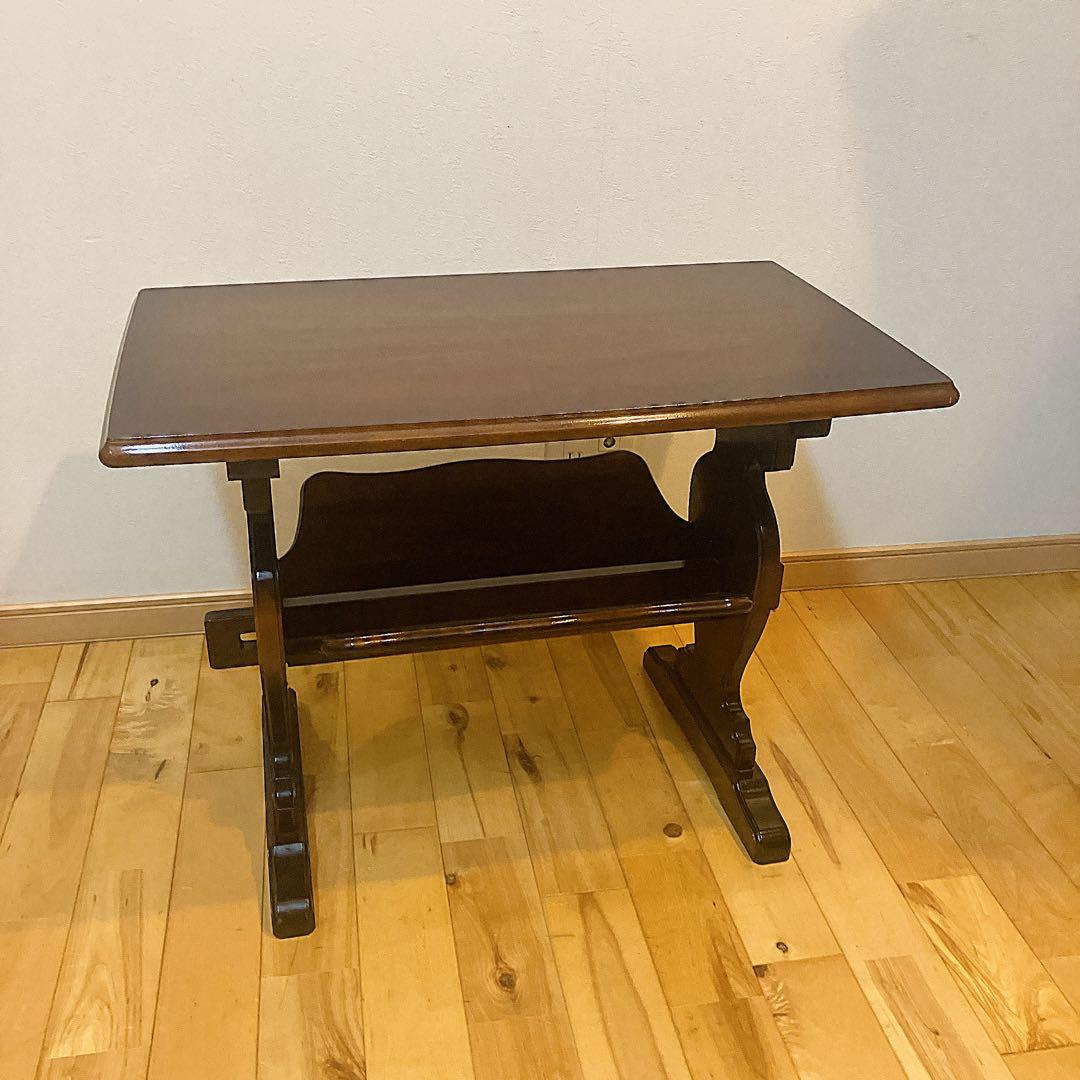 カリモクkarimoku サイドテーブル マガジンラック付 コロニアル 机 花台