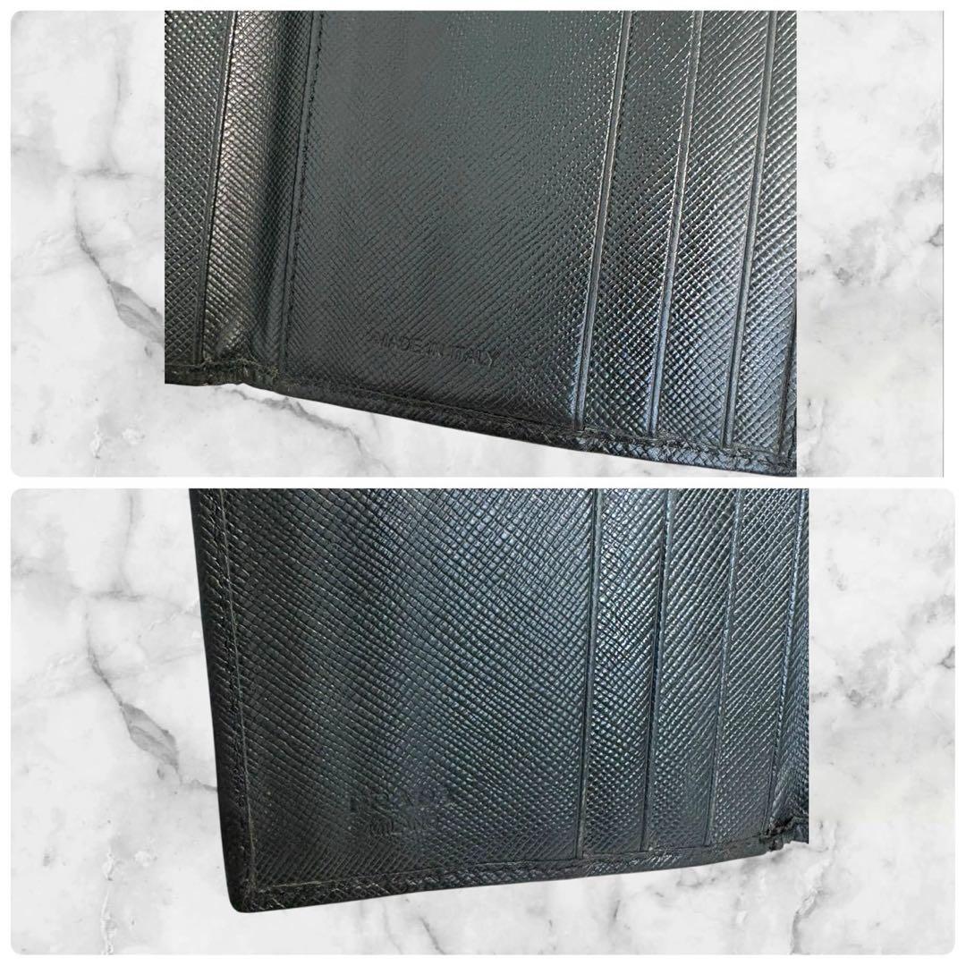 極美品✨ PRADA プラダ 三つ折り財布 サフィアーノ 三角ロゴ