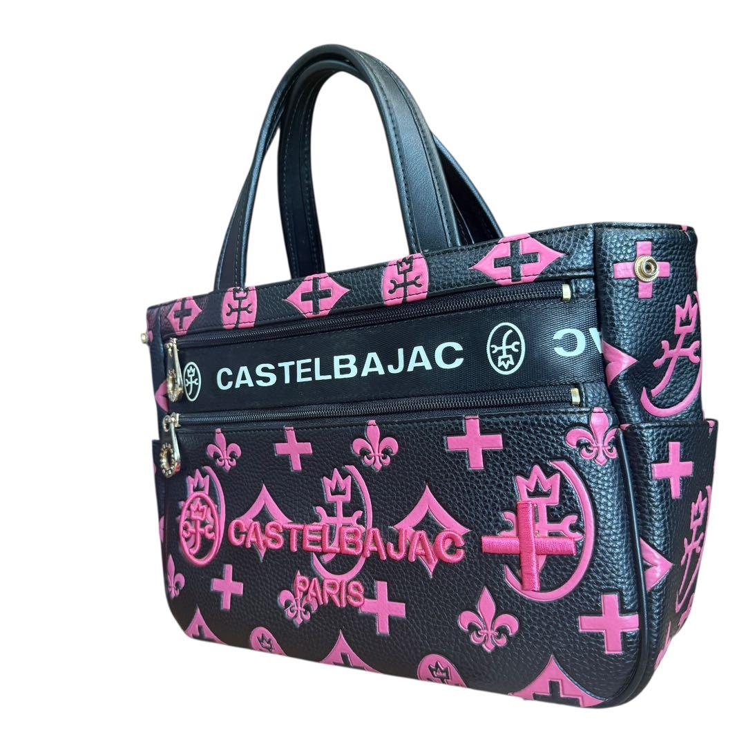 カステルバジャック　クレア　ミニトート　ハンドバッグ　ブラック　ピンク　レザー