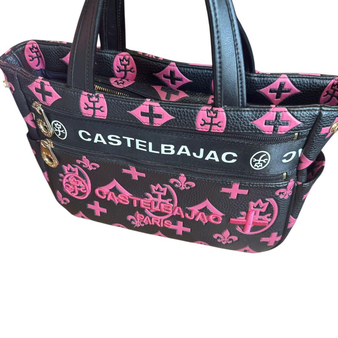 カステルバジャック　クレア　ミニトート　ハンドバッグ　ブラック　ピンク　レザー