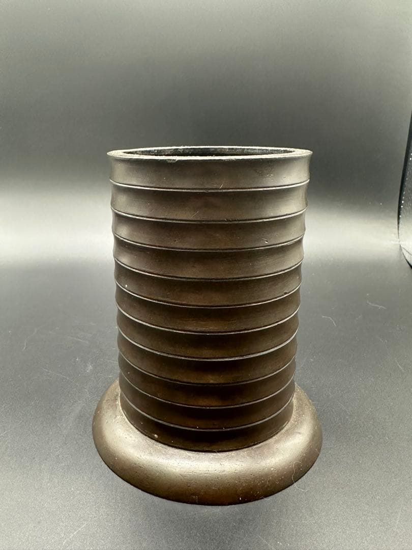 銅製　花生　筆入れ　江戸時代　金工　骨董　古美術