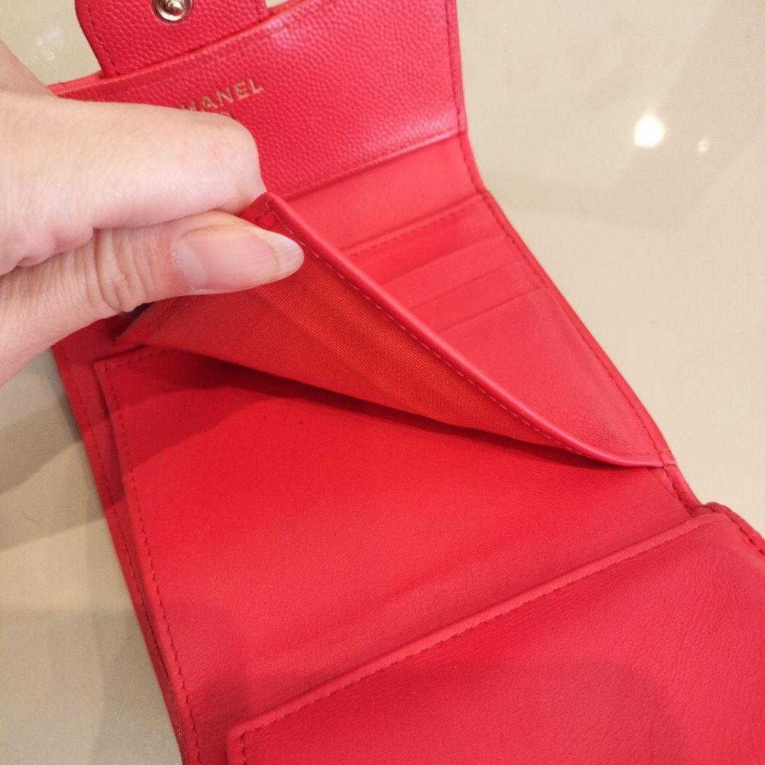 CHANEL キャビアスキン 三つ折り財布 タイムレス