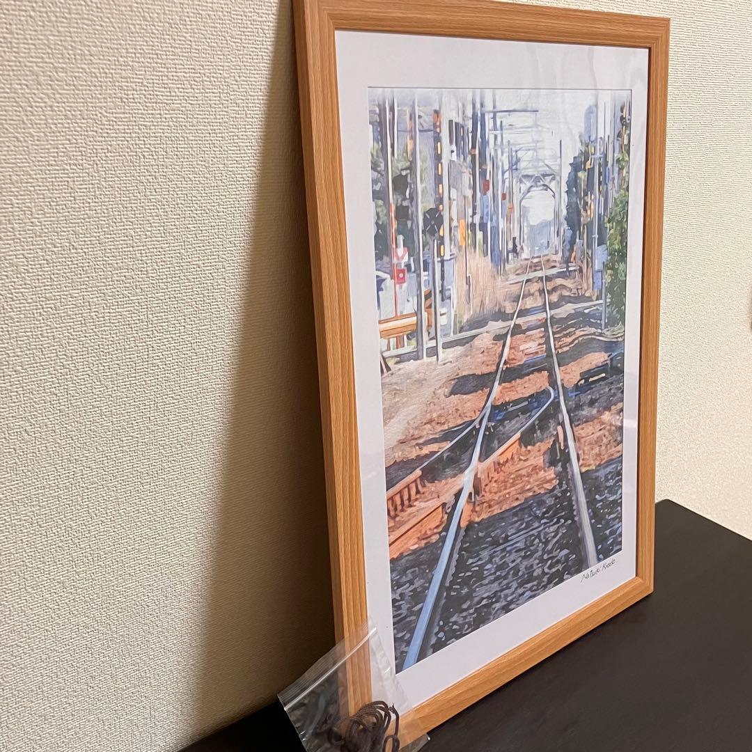 聖地巡礼絵画⑥ シン・エヴァンゲリオン「宇部新川駅」32.7㎝×45.0㎝　額装