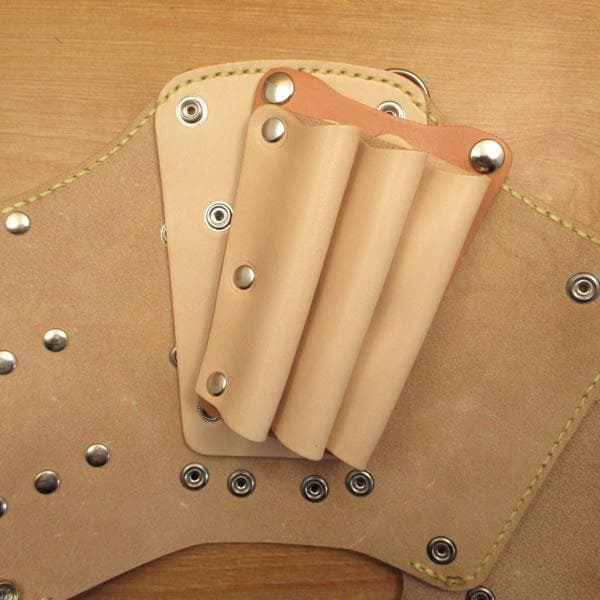 ヌメ革ナチュラル＆うす茶色　６丁差し　シザーケース　SCA-61/NH