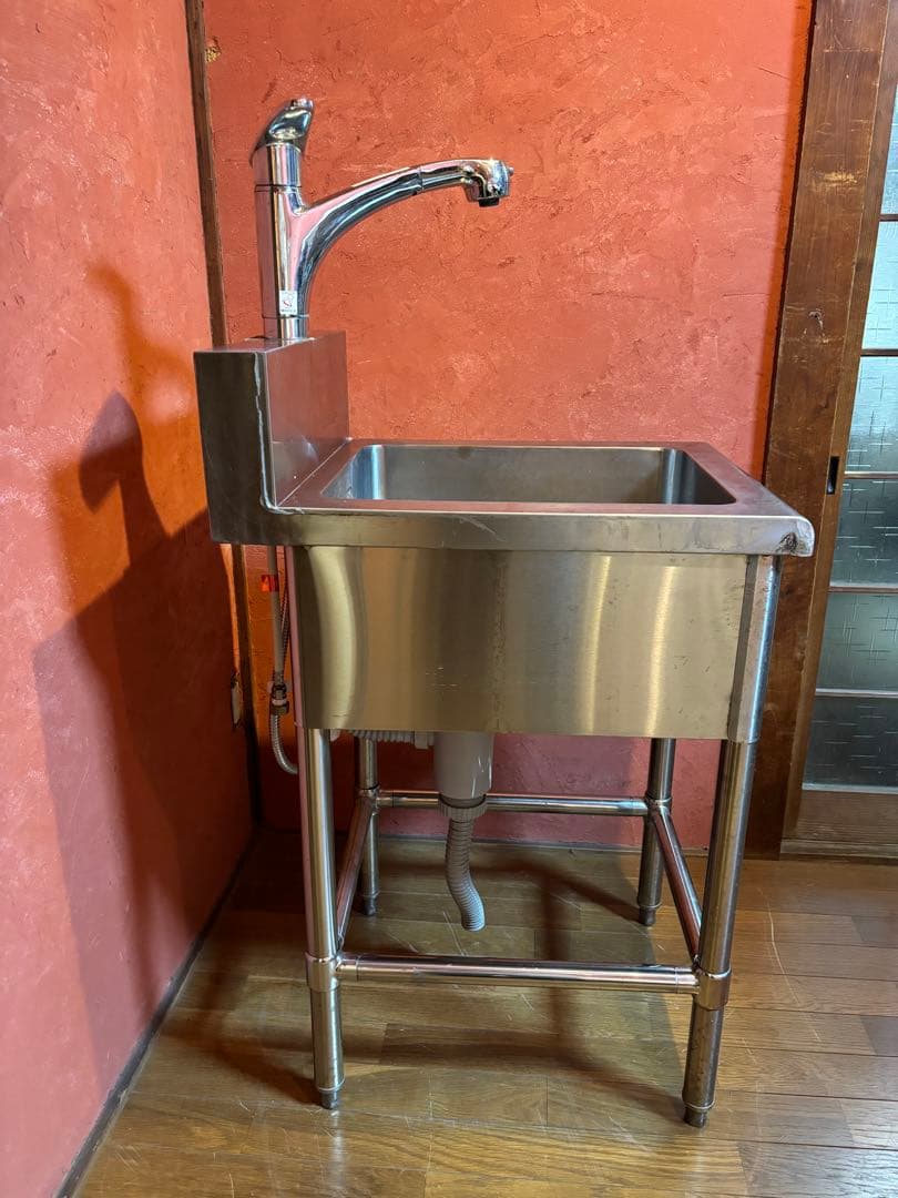 1槽シンク ステンレス 業務用 流し台　ハンドシャワー付き