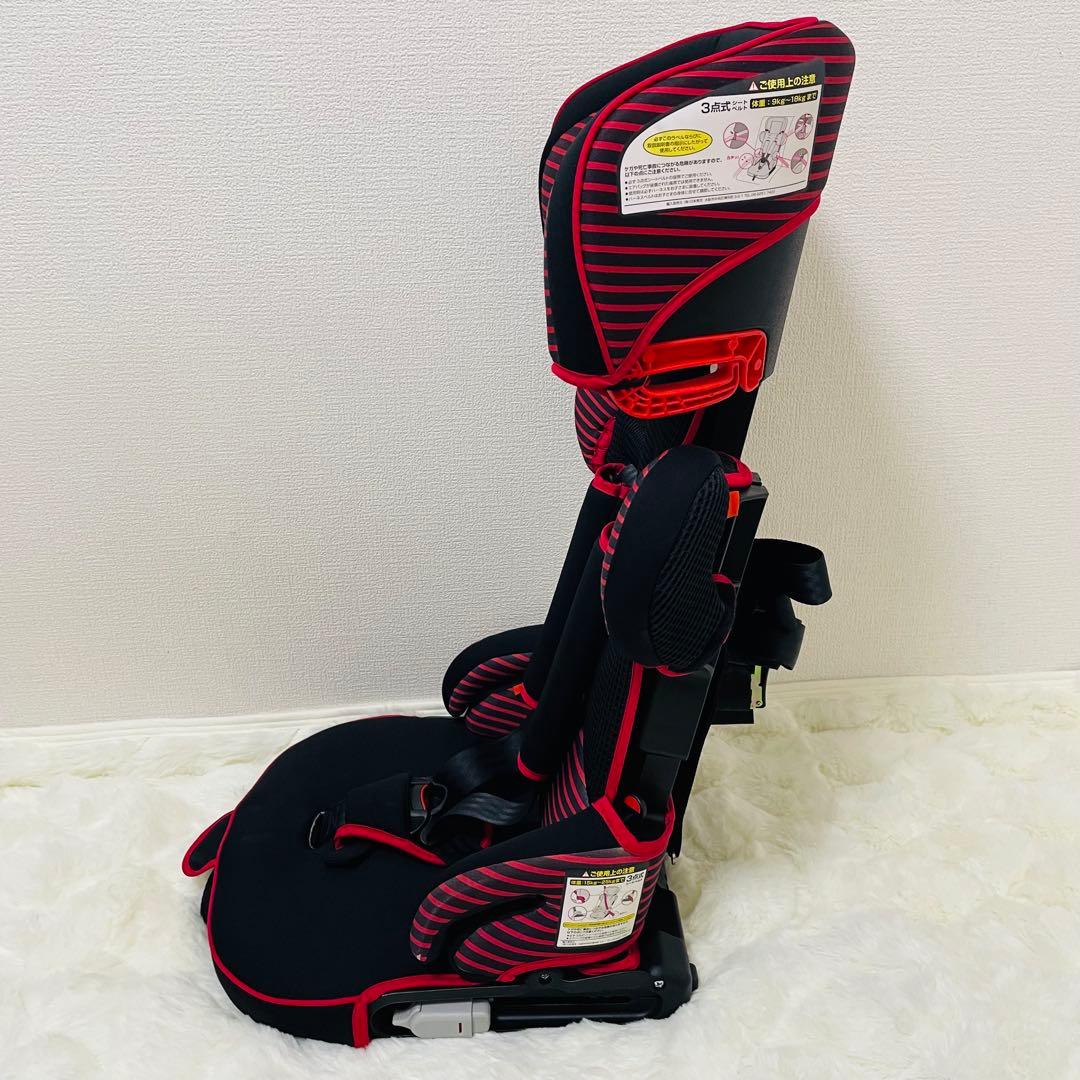 日本育児 トラベルベスト EC FIX ジュニアシート チャイルドシート 赤黒