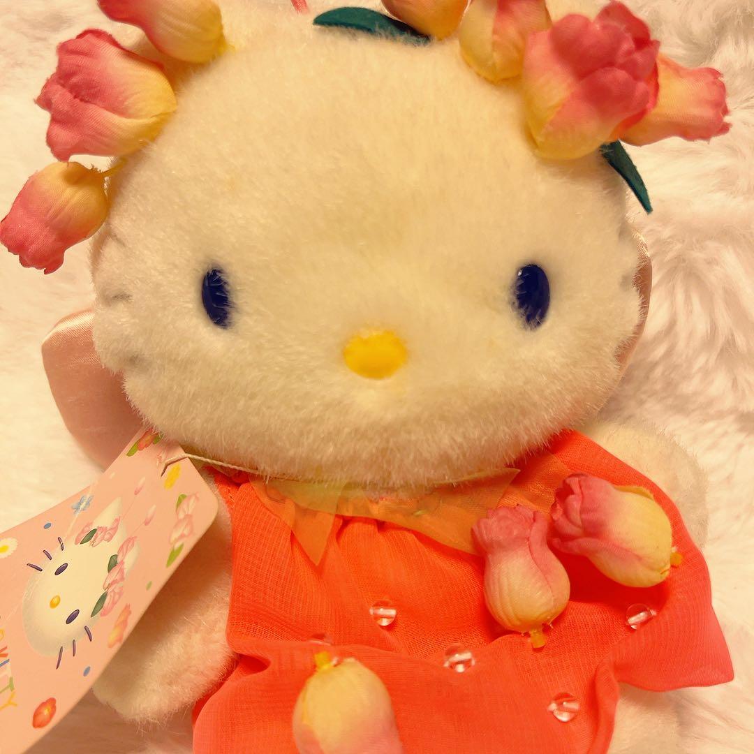 希少レア　ハローキティ　フラワーフェアリーぬいぐるみ　チューリップ　平成レトロ