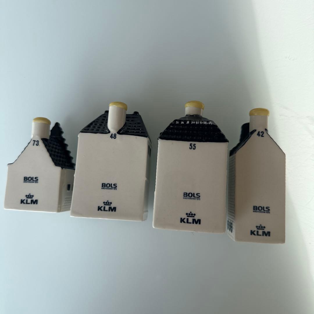 KLMオランダ航空 デルフトブルーハウス3個　NO.48,55,42,73