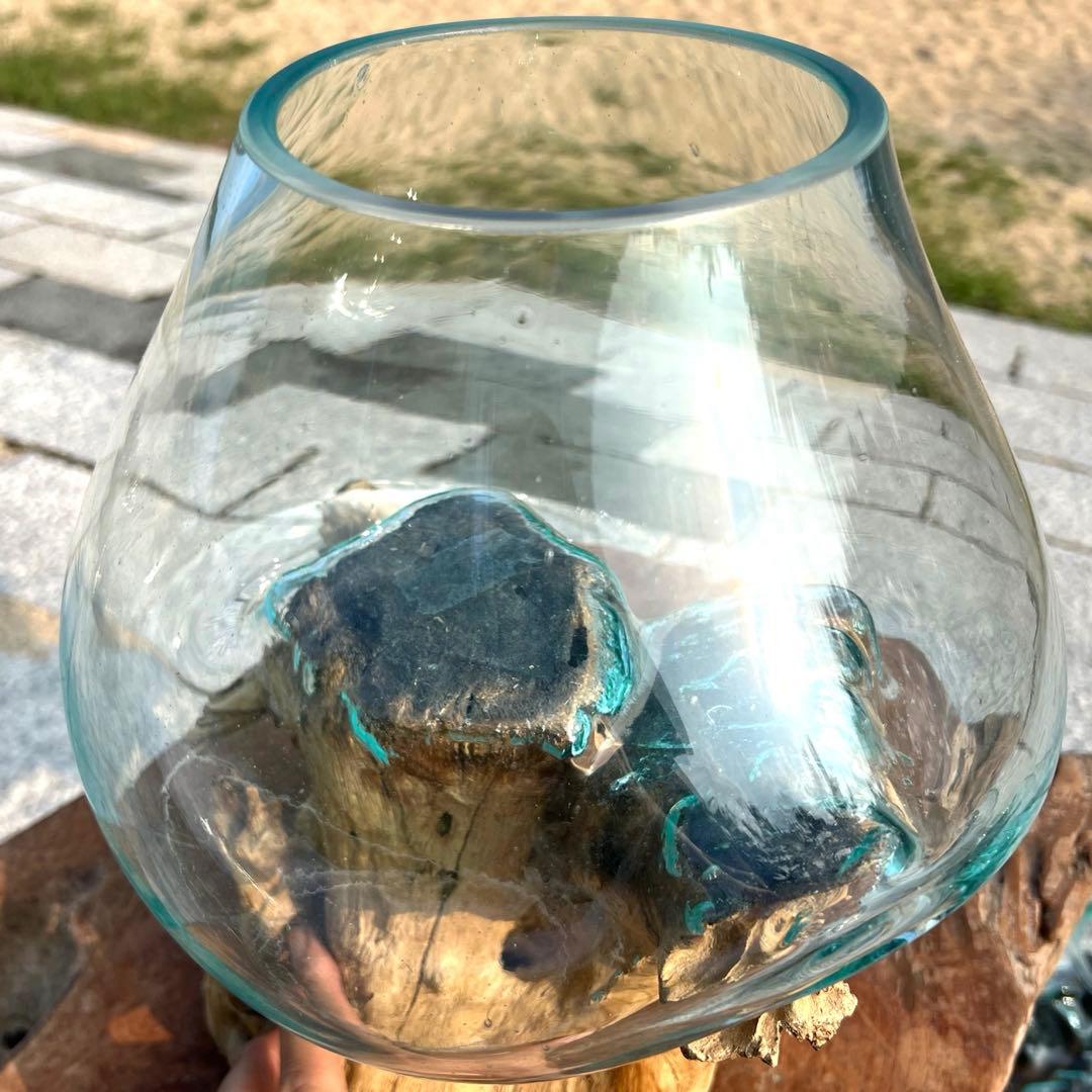 流木ガラスオブジェ特大G 花瓶 金魚鉢 テラリウム フラワーポット 水槽 アート
