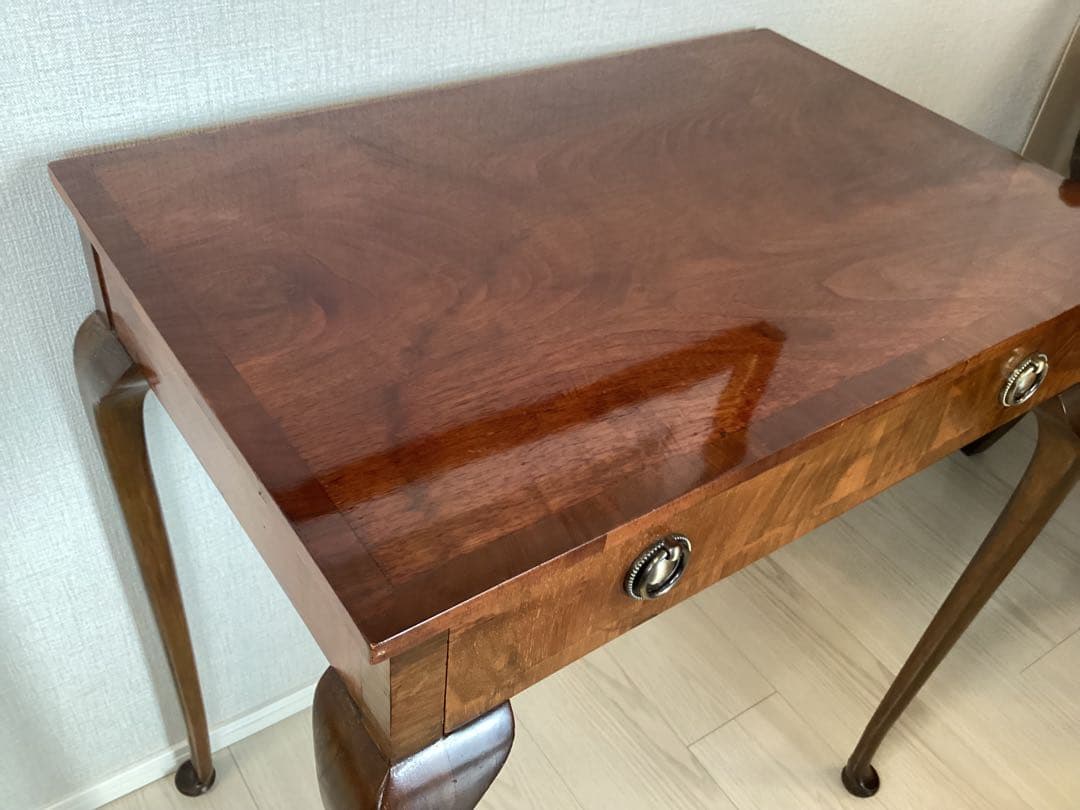 アンティーク　コンソールテーブル　引出し付き　猫脚