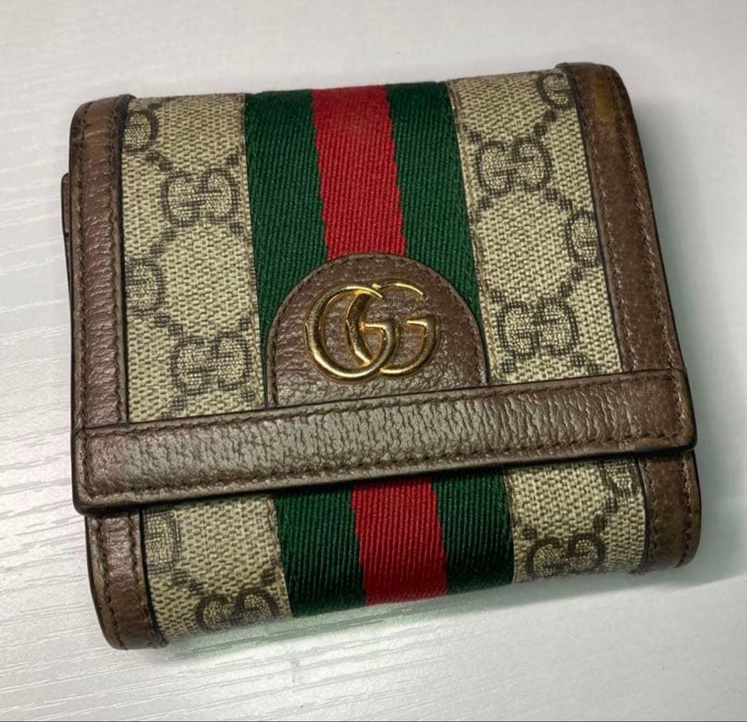 GUCCI GGキャンバス 二つ折り財布 グッチ