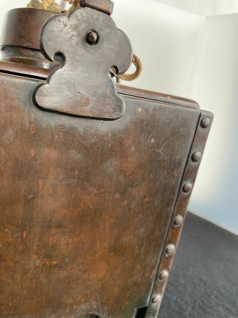 時代物 銅製 籐巻提手 酒燗器 燗銅壷 野燗炉 銅壺 薬燗壷 急須 骨董 古美術