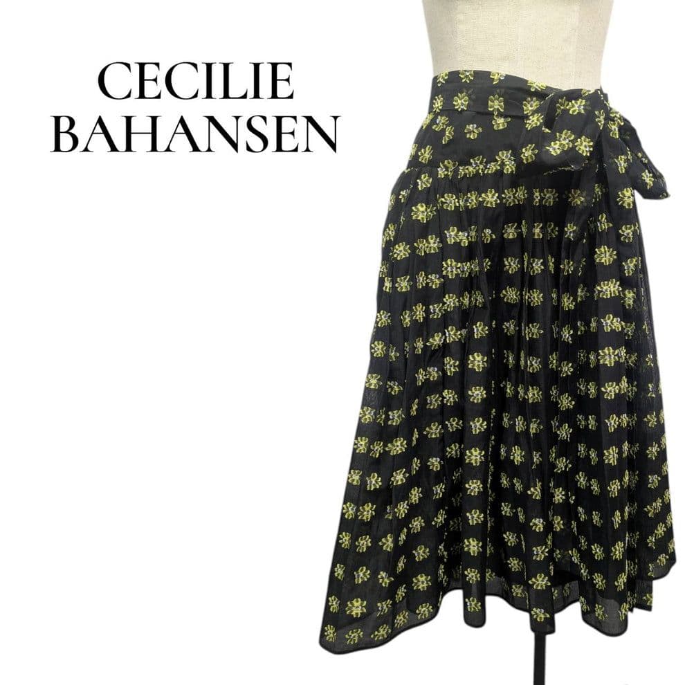 CECILIE BAHANSEN セシリーバンセン 花柄 スカート ブラック