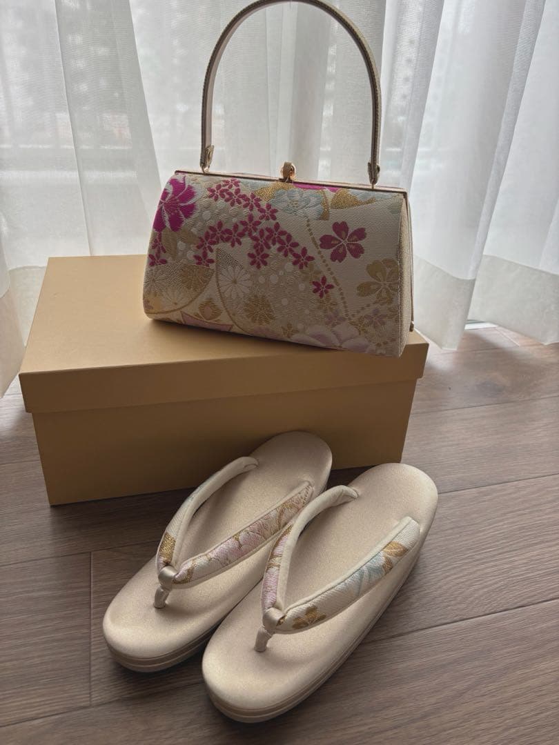 花柄和装用バッグと草履セット 成人式★