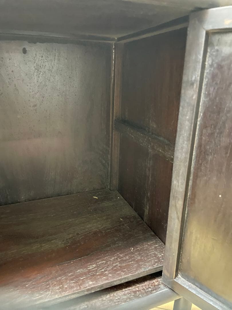 ナ*コ様 木製/漆塗/観音開き/茶箪笥/木工芸/時代/骨董/古美術/茶道/中国/