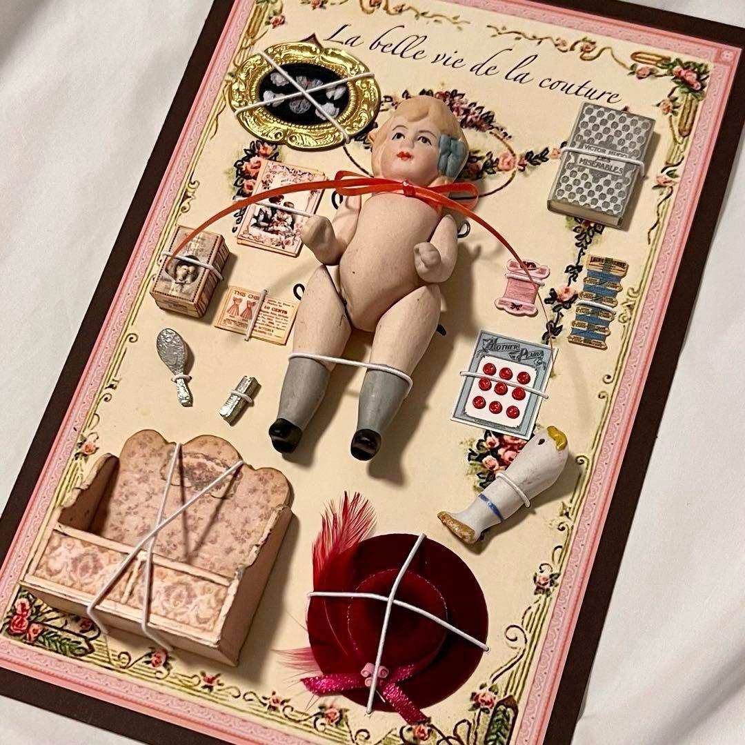 プレゼンテーションシート　メルスリー　ビスクドール　女の子　ミニチュア小物