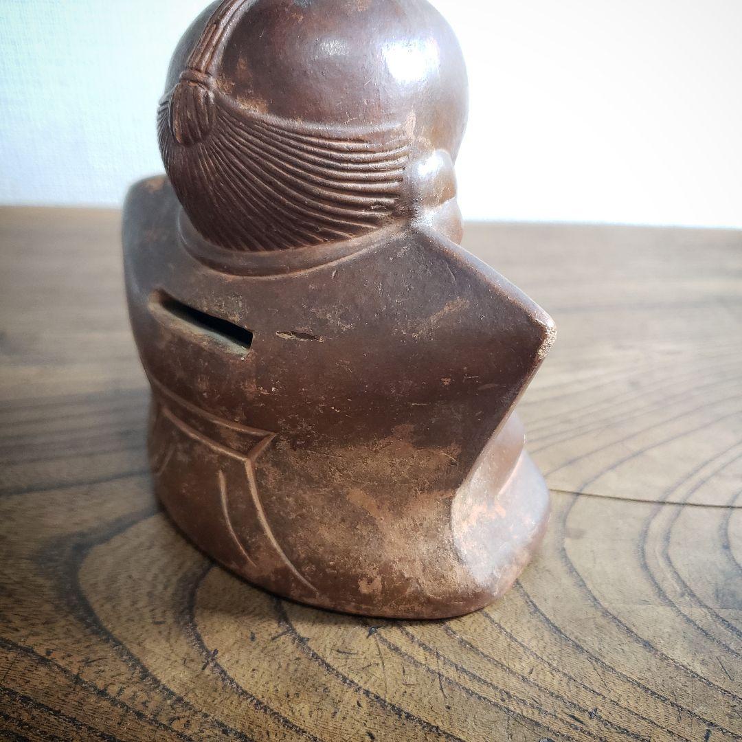 福助　古備前　貯金箱　縁起物　アンティーク　昭和レトロ　骨董品　明治　大正