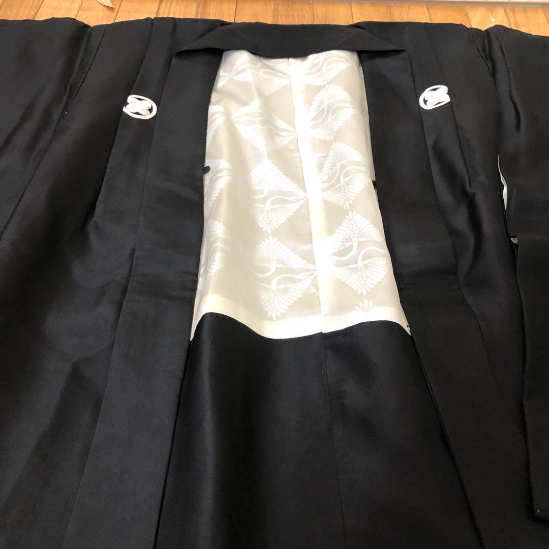 七五三着物五歳‼️完全フルセット‼️黒紋付格上アンサンブル‼️縞人気袴⭐︎日本男子逸品