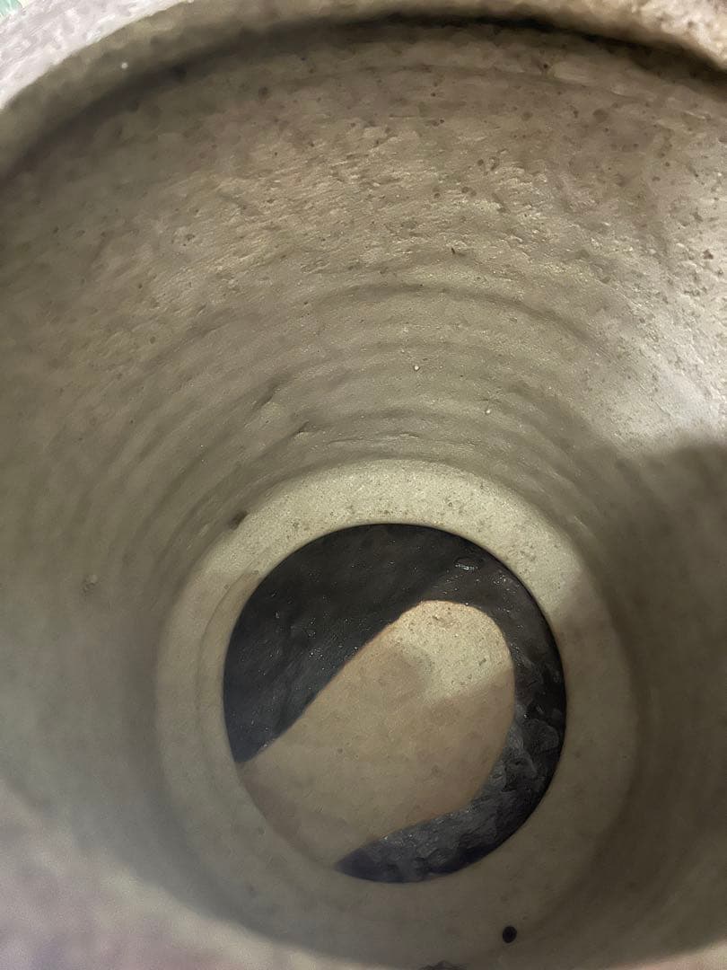 立ち火鉢 手炙り フラワーベース 花器 スタンド 陶器 藍色 紺 和風 レトロ