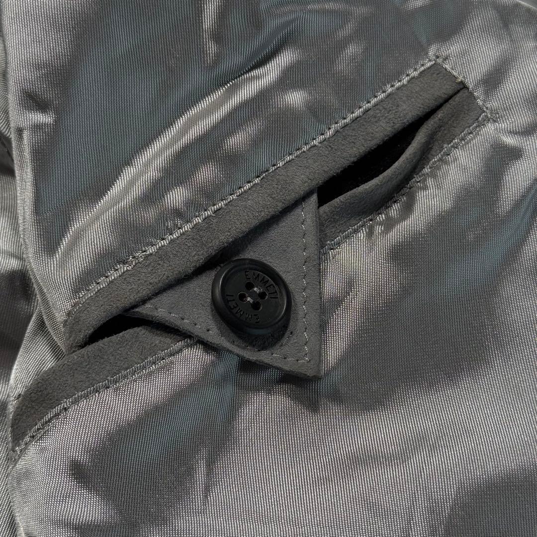 EMMETI エンメティ シングルライダースジャケット 山羊革 グレー XL相当