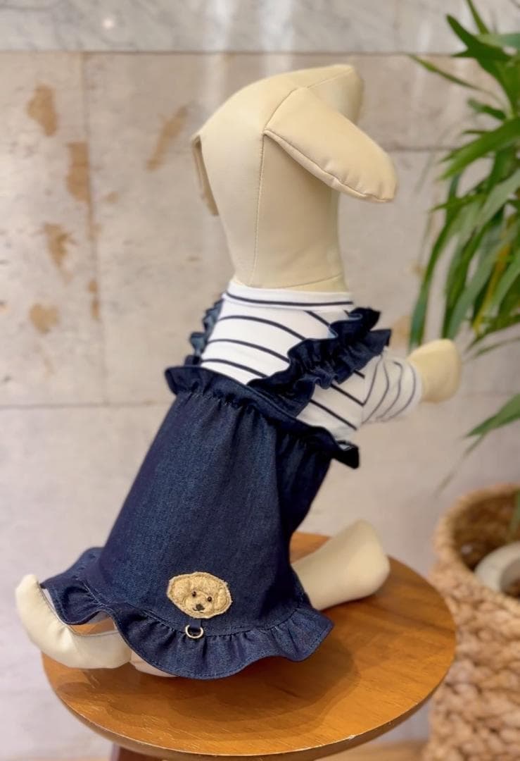 ★完売品★ DENIM ROSE ワッペンデニムフリルワンピース