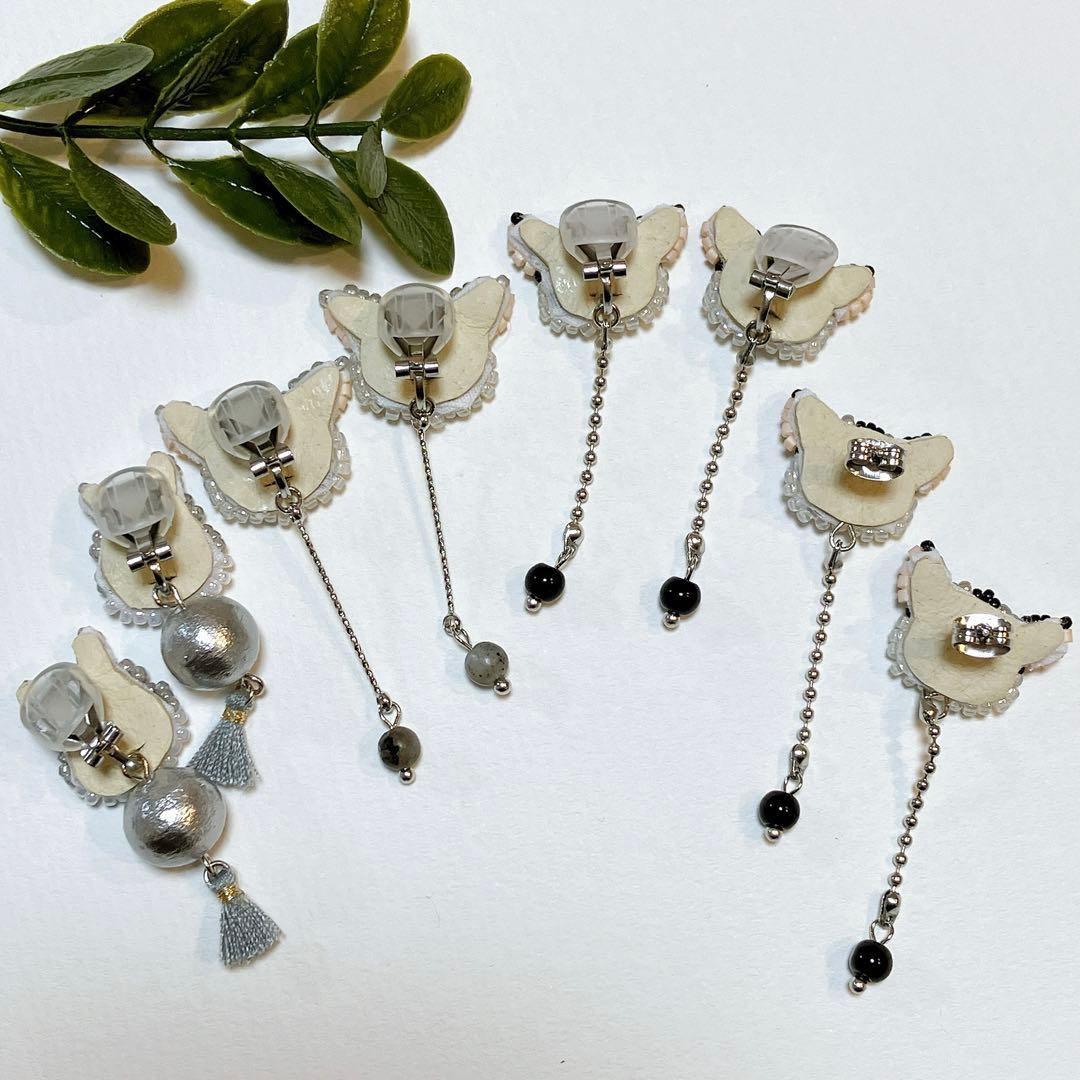 専用★ビーズ刺繍ピアス　ハンドメイドピアス　動物モチーフ　アニマルピアス