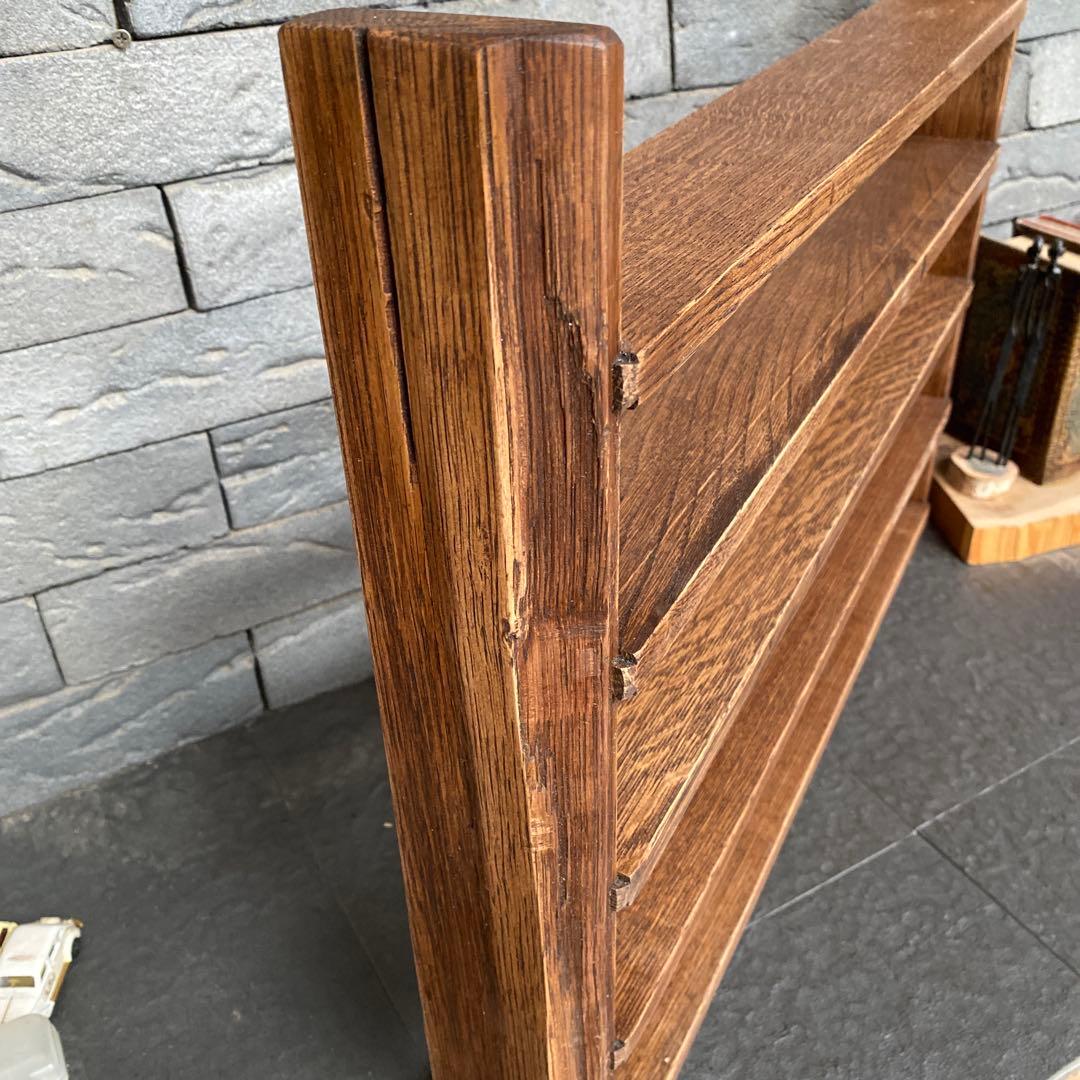 男前木製オープンシェルフ　手作り飾り棚　ホワイトオーク無垢材