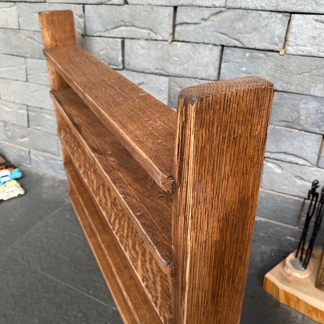 男前木製オープンシェルフ　手作り飾り棚　ホワイトオーク無垢材