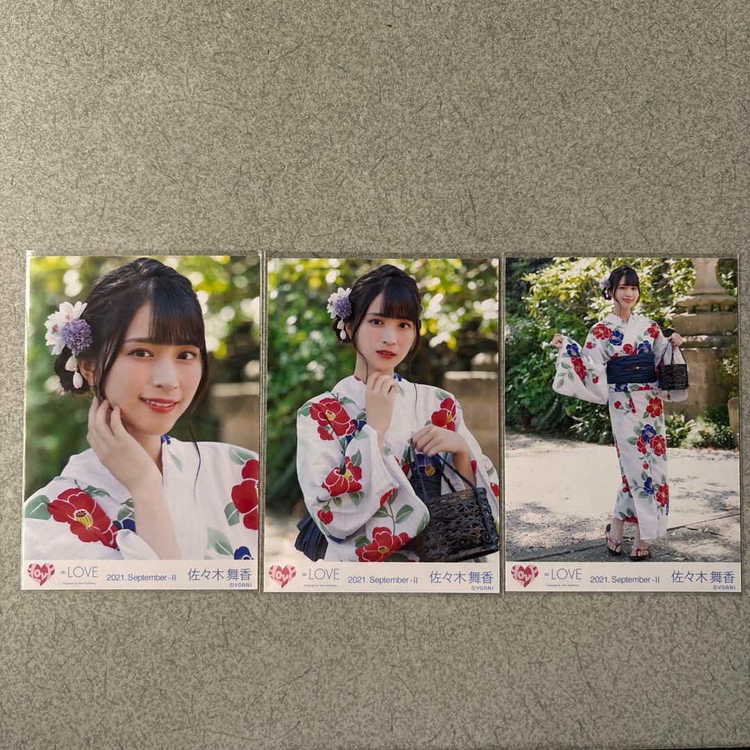 ＝LOVE イコラブ 佐々木舞香 夏祭り恋慕う チュウ直筆 ノーマルコンプ生写真