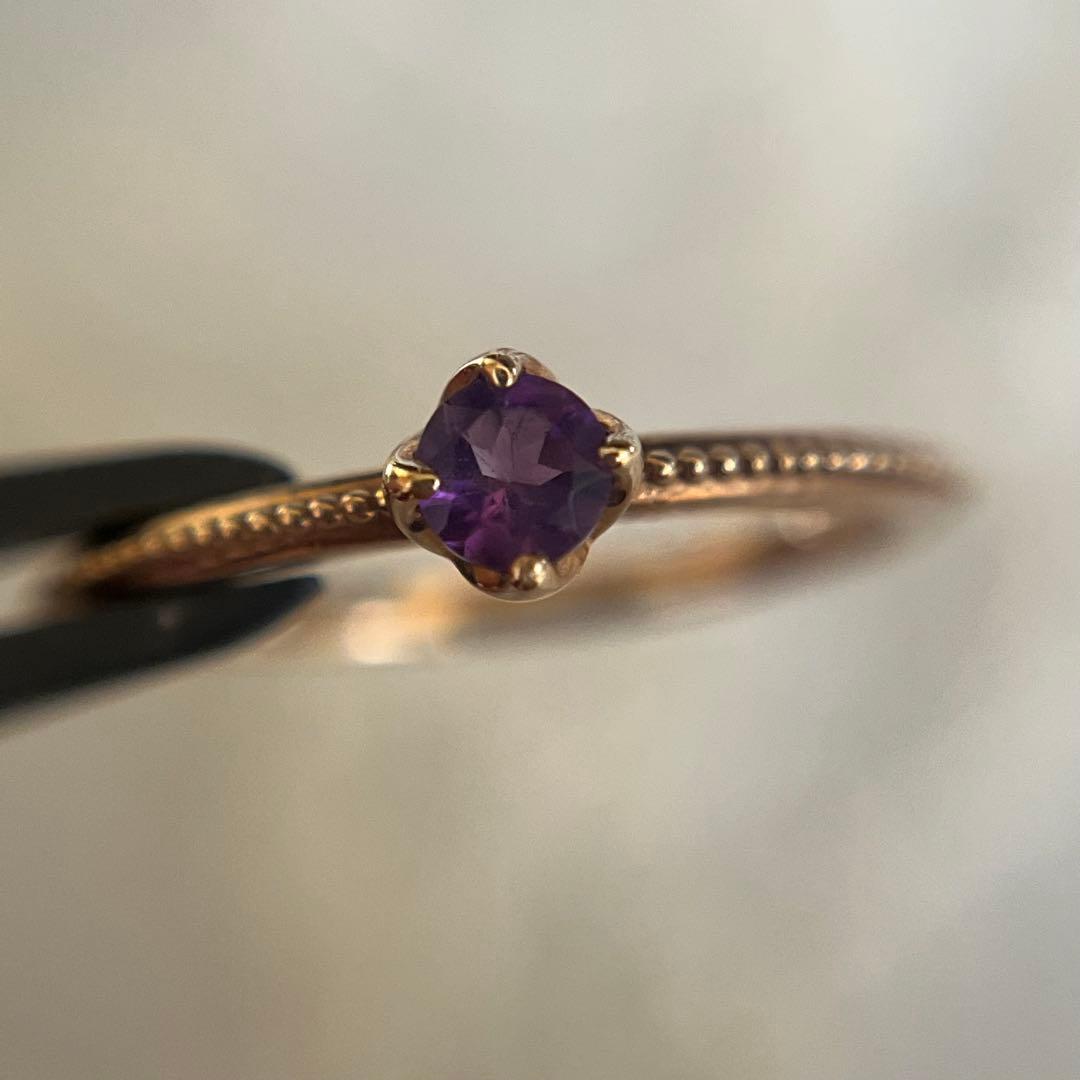 アガット　アメシスト　ピンキーリング　3号