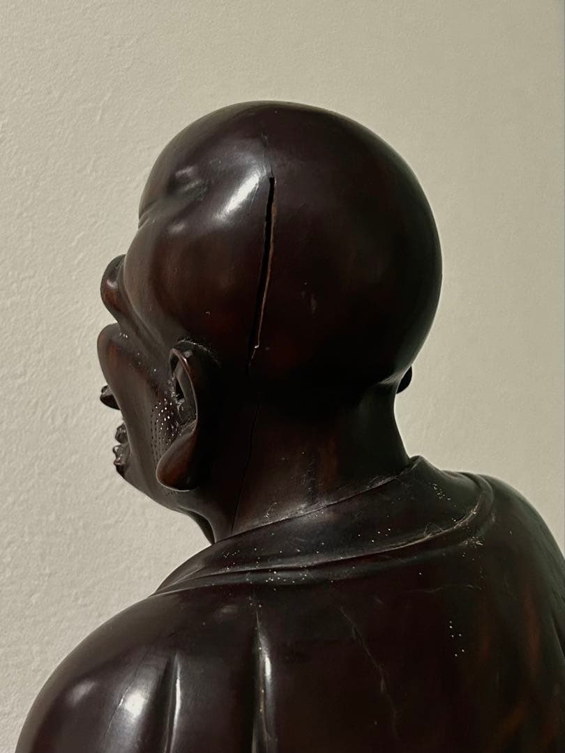 中国 時代 銘木紫檀 羅漢坐像 阿羅漢 座像 10kg 高さ43.5cm